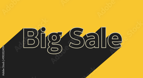 Big Sale Text on Yellow Background.