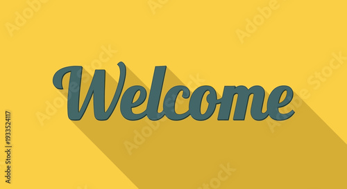Blue Welcome Text on Yellow Background 1.