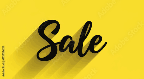 Black Sale Text on Yellow Background.