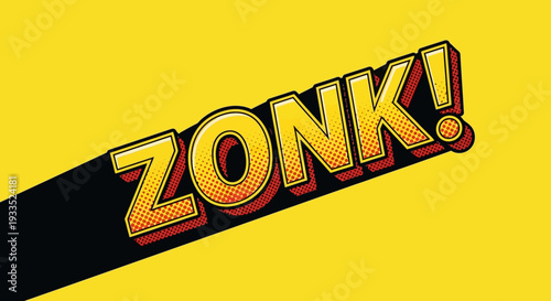 Comic Zonk Text with Yellow Background.