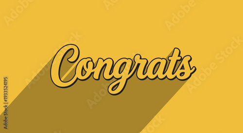 Congrats Text with Shadow Effect.