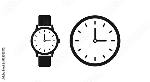 Minimalist watch design - modern timepieces Vector