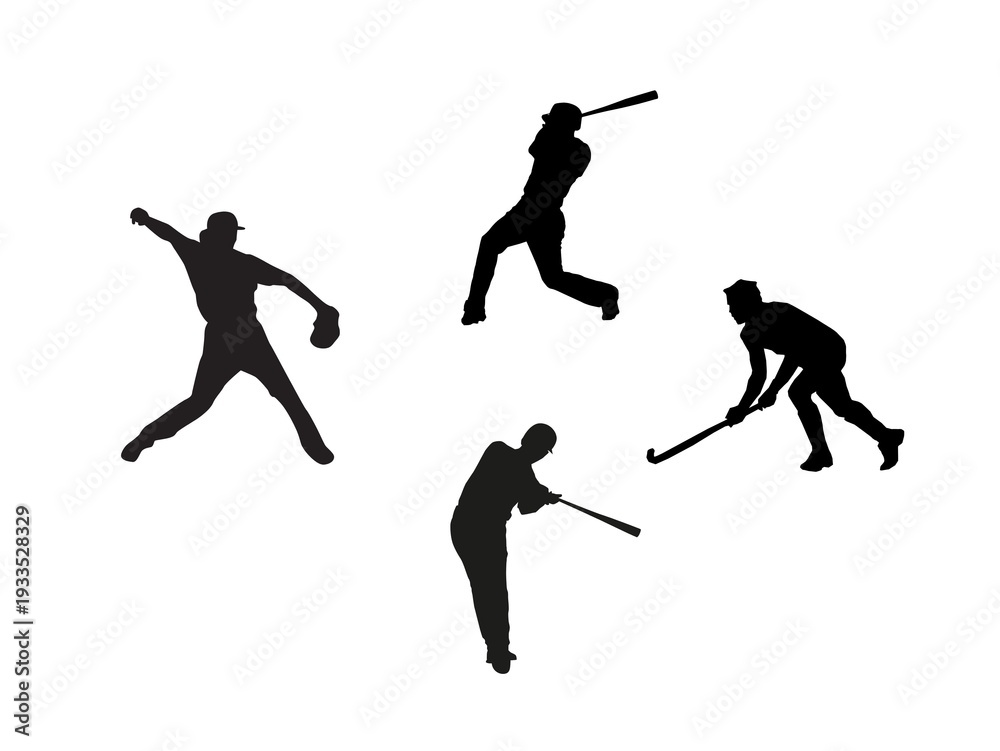 Naklejka premium baseball player silhouette