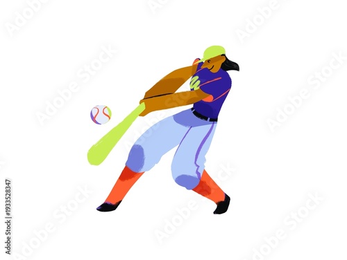 baseball player hitting ball