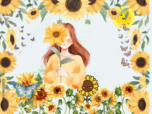 girl with flowers