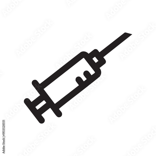 Syringe illustration viewed from the side on a clean background with clear details