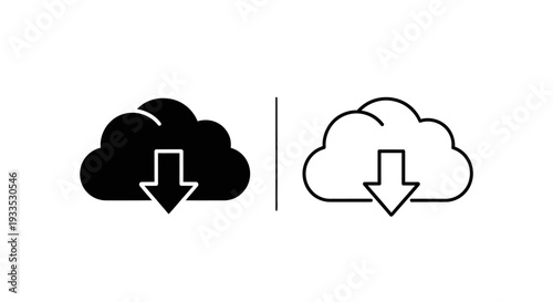 Download cloud icons vector set Vector