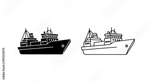 Modern vessels illustration Vector