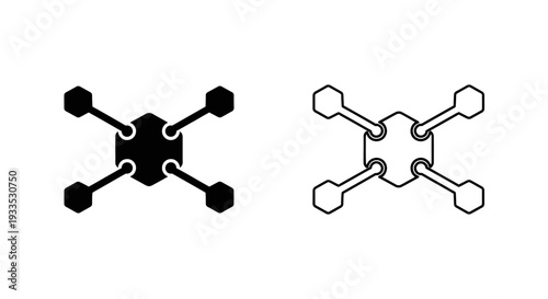 Modern abstract drone connectors Vector