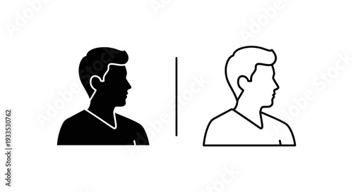 Silhouette profile comparison design Vector