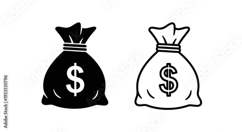 Money bags concept vector icons Vector
