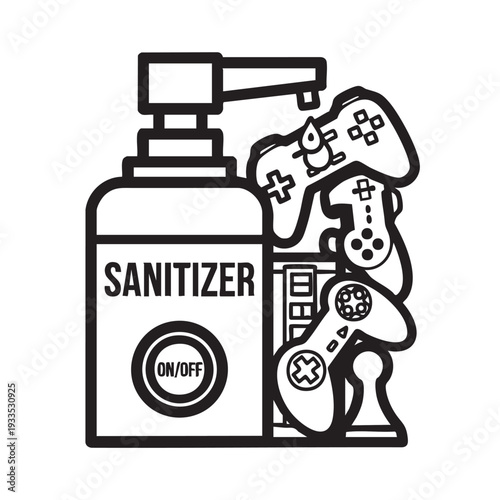 Cleaning gaming controllers with sanitizer spray for hygiene and health