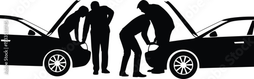 WebStudent silhouette, child reading books, education concept, school learning, academic study, library knowledge, homework literacy, isolated black figure childhood background