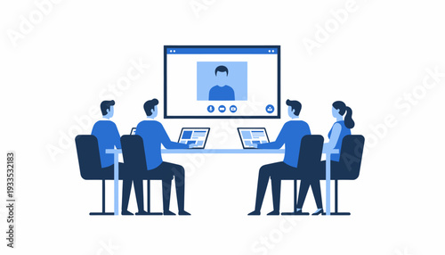 Group of People in a Meeting Room.