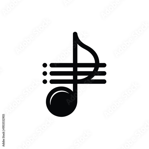 A musical notation symbol representing a treble clef on a staff with three dots.