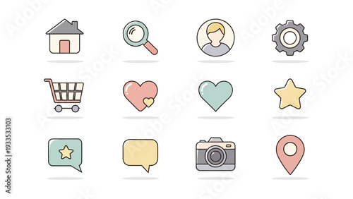Collection of Simple Line Icons Set.