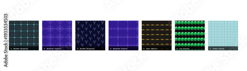 High resolution seamless patterns with bold geometric and organic designs. Vibrant, tileable backgrounds ideal for fabric printing, textile production, wallpaper, packaging, wrapping paper, scrapbook