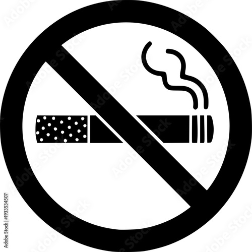 No smoking symbol prohibition silhouette vector illustration
