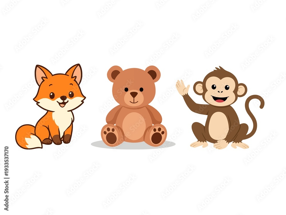Fototapeta premium The three animals are lovely 