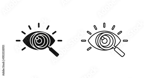Eye magnified under magnifying glass Vector