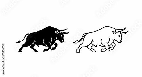 Dynamic bulls clash vector art Vector