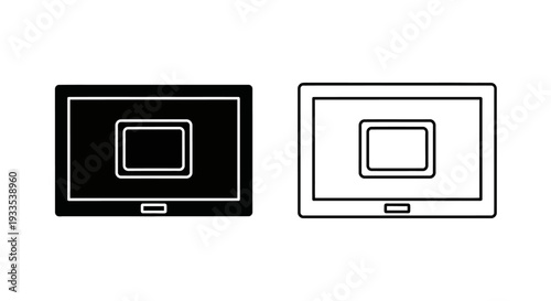 Modern flat screen tv frames comparison Vector