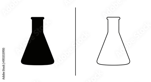Black and white lab flask icons Vector