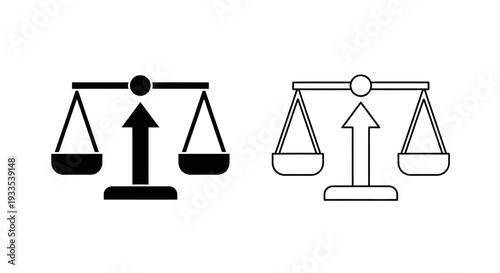 Justice scales icon set design Vector