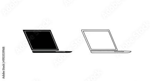 Minimalist laptop design comparison Vector