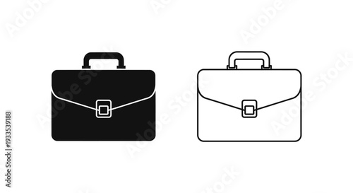 Minimalist briefcase vector icons set Vector