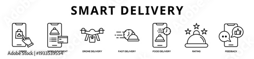 Smart Delivery web banner icon illustration