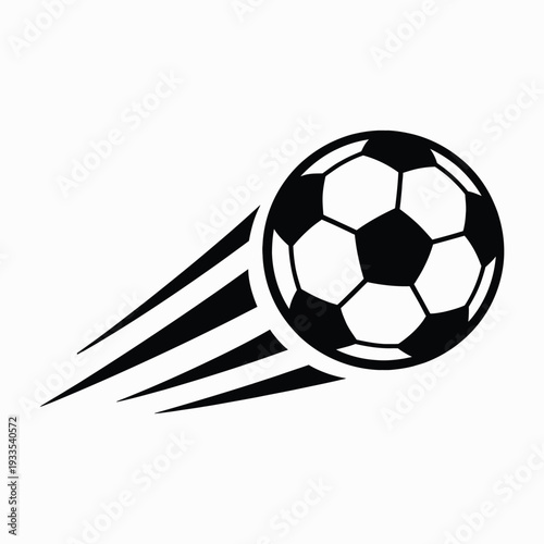 Flying Football with Speed Motion Sports Line Icon