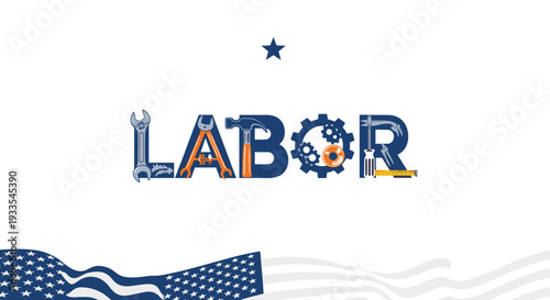 Labor day celebration with festive decorations and patriotic theme