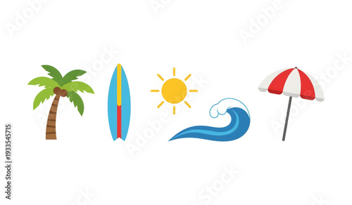 Palm Tree Surfboard Sun Wave Umbrella.