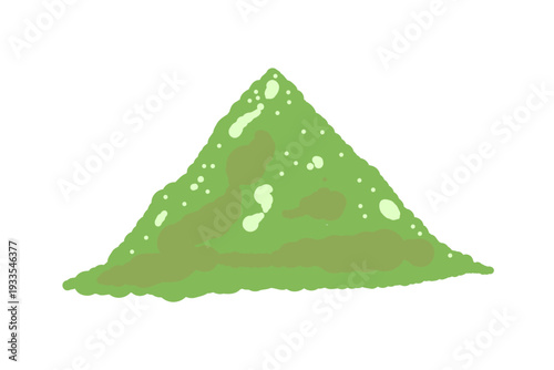 Matcha Green Tea Powder Mountain Illustration