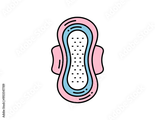 Illustration of a cross-section view of a sanitary pad with absorbency layers