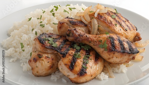 Grilled chicken and white rice