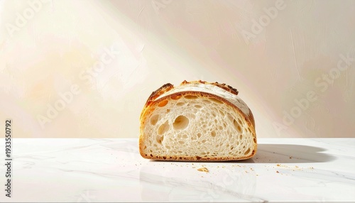 National Sourdough Bread Day minimal banner template, modern sourdough bread background, clean food photography design, artisan bakery celebration backdrop, culinary advertising layout