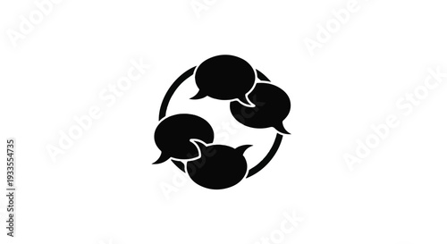 Communication teamwork collaboration conversation dialogue discussion symbol icon set in modern minimalist design for business presentation web media