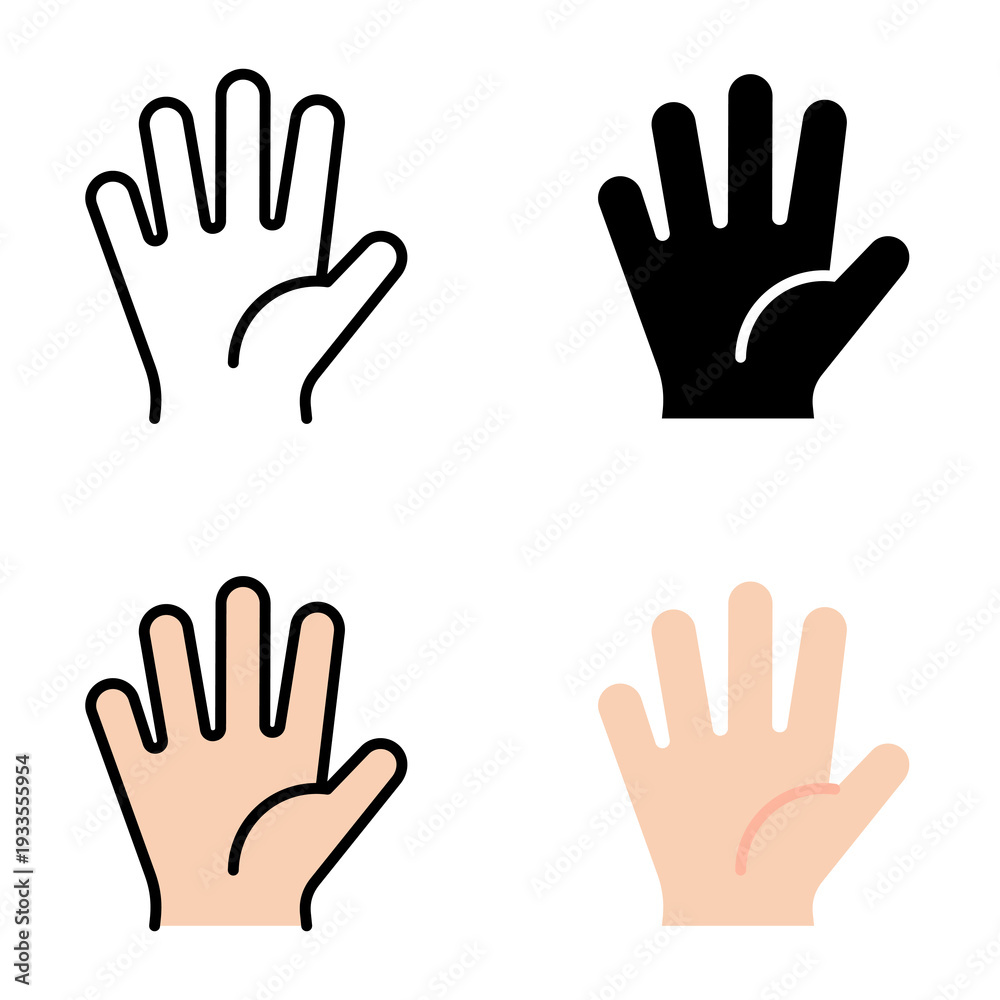 Obraz premium Hand icon collection of various styles for design branding, print and digital media
