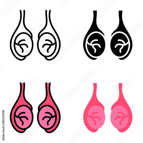 Testicles icon collection of various styles for design branding, print and digital media