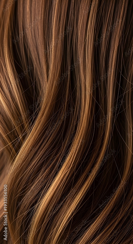 Naklejka premium Wavy Brown Hair with Highlights