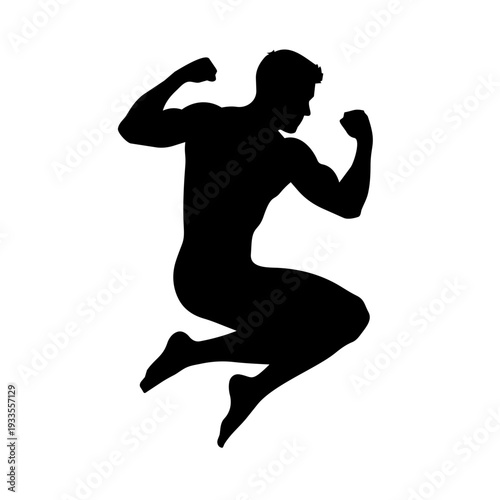 Man jumping high vector illustration silhouette