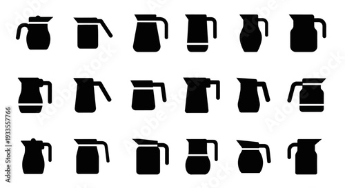 Collection of Coffee Maker Silhouettes in Various Designs