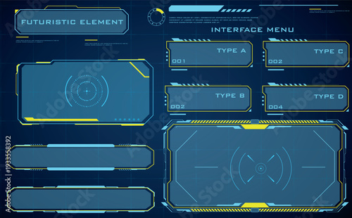 Modern Sci-Fi HUD Control Panel Interface for Technology Display