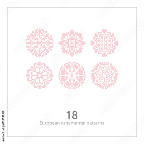 Floral pattern, decorative line art, ornamental stripe design