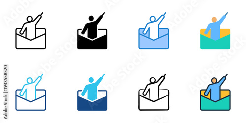 Email coaching icons set multiple style collection. Editable stroke 
