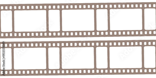 Vintage Filmstrip Frame Background With Blank Cinema Frames and Retro Photo Border Template.