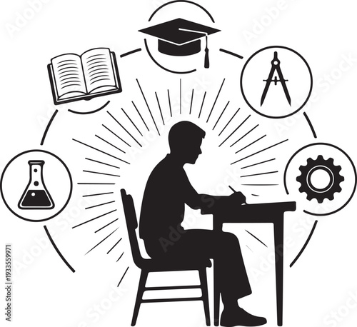 Inspiring study motivation wall panel design featuring clean typography and modern layout style