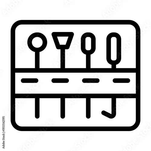 Needles Outline Icon, Sewing Needle Icons Collection, Knitting Needle Silhouette.